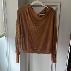 Project social T camel colored sweater